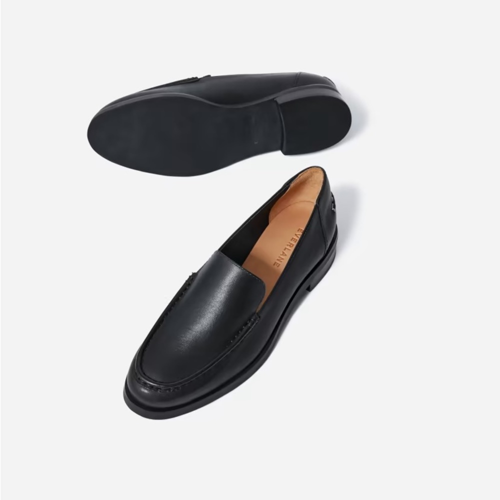 NEW Everlane The Modern Loafer in Black Flat Leather Slip On